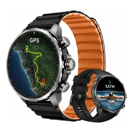 Reloj Smartwatch Kieslect Kr3 Black GPS AMOLED 2 Mallas Magnetica y Silicona Deportiva