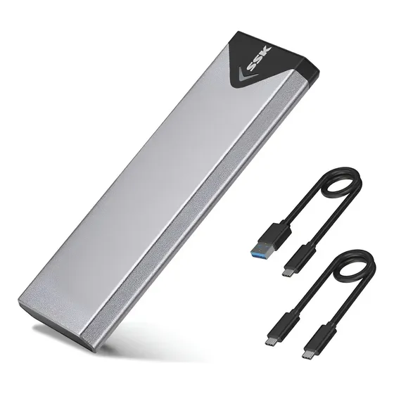 Carry Disco SSD Externo SSK M.2 NVMe SATA USB-C 3.1 10Gbps Aluminio