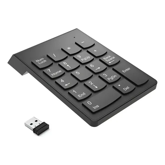 Teclado Numerico Usb Inalambrico Keypad Numeros Pc Notebook Negro Español Latinoamérica