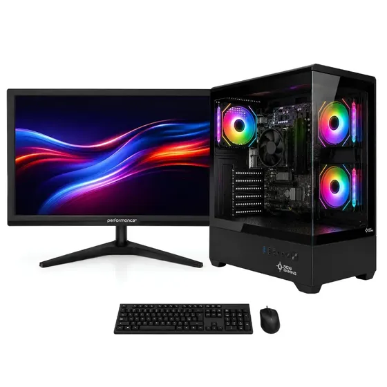 Pc Gamer Completa | Amd Ryzen 5 + Monitor 24 75Hz | Gabinete ARGB + 3 Coolers | Wifi | Teclado y Mouse | Placa de video RX7600