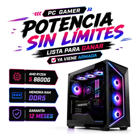 Pc Armada Gamer Amd Ryzen 5 8600g Ram 16gb 1tb Ssd Wifi