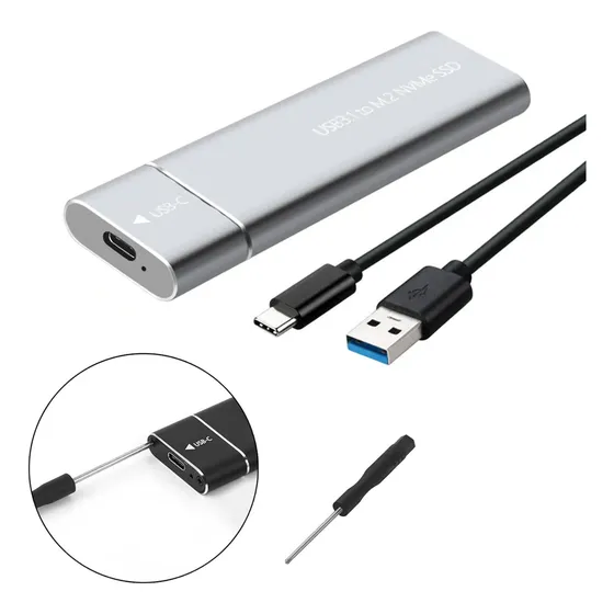 Carry Disk Externo Case Nvme M2 Ssd Usb C 3.1 Disco Adaptado