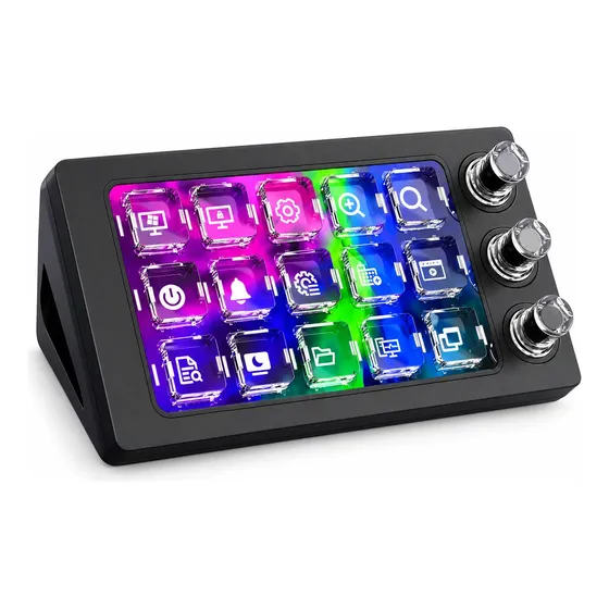 Mirabox Stream Deck M3 15 Teclas Transparentes + 3 Perillas