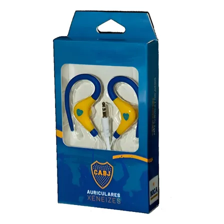 Auriculares + Cargador Usb Llavero Oficial De Boca Juniors Azul