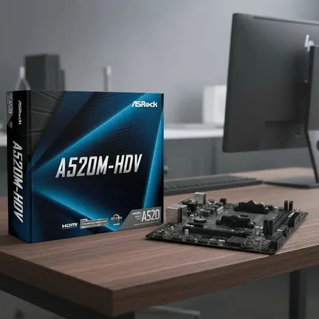 Motherboard Am4 Ryzen Asrock A520m Ddr4 Hdmi Micro Atx Amd Negro