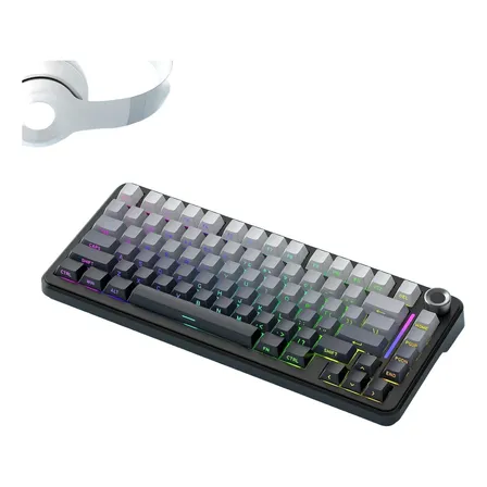 Teclado Mecánico Inalámbrico 75% F75 F75 Rgb Sea Reef Black