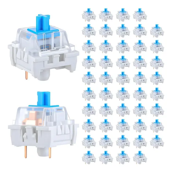 Interruptores Mecánicos Azules Para Teclado, Set De 50