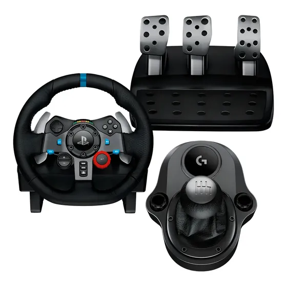 Pack Volante + Palanca Logitech G29 Playstation 4 / Ps5 / Pc Negro