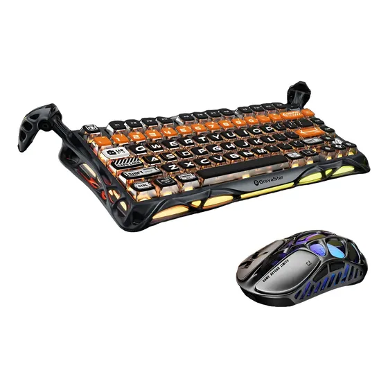 Gravastar K1 Pro + X Pro Kit Teclado + Ratón Gamer Rgb 8k Plateado