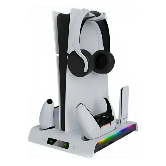 Base Ps5 + Cooler + Luces Rgb + Carga Dual + Soporte Auric