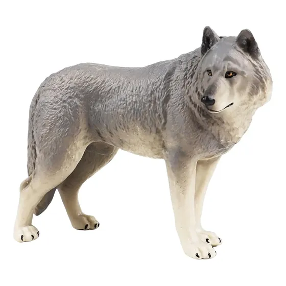 Pequeñas Figuras De Animales De Simulación En Lobo Gris