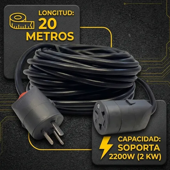 Alargue Prolongador 20 Metros Cable Tipo Taller Richi Aire