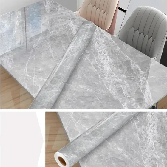 Rollo Placa Pvc Simil Marmol Autoadhesivo 5mx60cm Agzs-5g