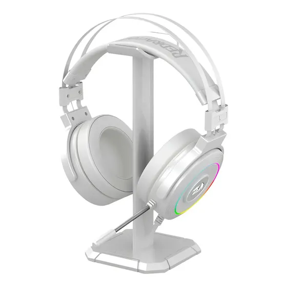 Auriculares gamer Redragon Chroma Lamia 2 H320RGB lunar white con luz LED