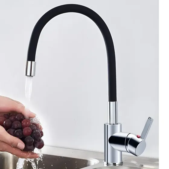 Griferia Cocina Canilla Monocomando Cuello Flexible