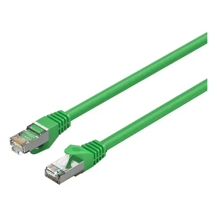 Cable De Red Sftp Cat 6a Vention - Premium - Patch Cord Rj45 - 10 Gbps - 500mhz - Pvc - Color Verde - 0.15 - Rj45 Ethernet  - 100% Cobre -internet / Router / Pc / Notebook / Modem / Gamer - Ibxgb
