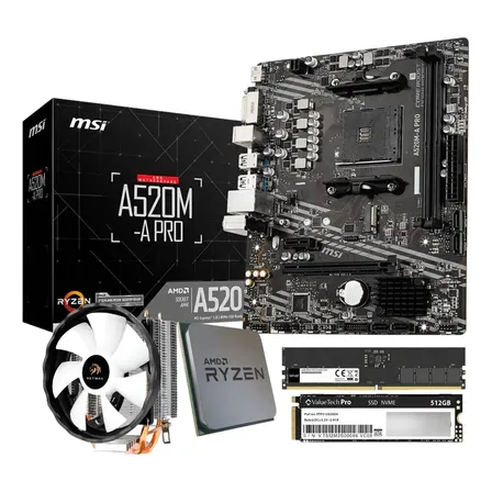 Combo Actualización Pc Amd Ryzen 5 3400g | A520 | 16gb 512gb 512 Gb 16 Gb Integrada (vega Del Ryzen 5 3400g)