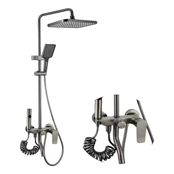 Columna Ducha Duchador Multifuncion Acero Inoxidable Premium
