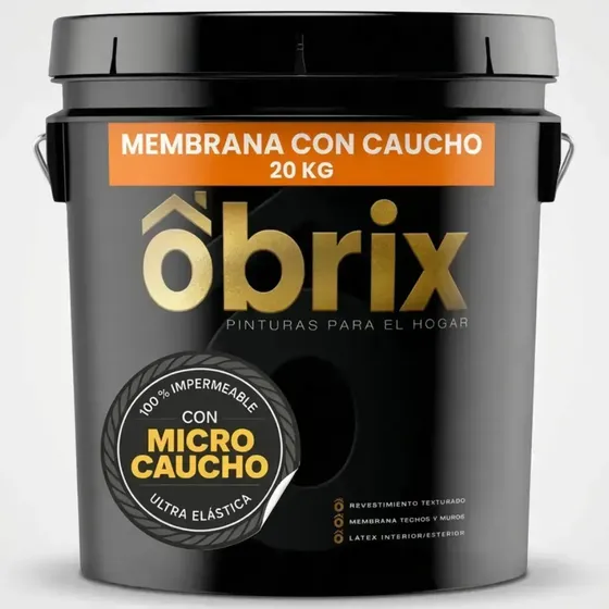 Membrana En Pasta Caucho Goma Obrix Techos Muros 20kg Acabado Mate Color Verde