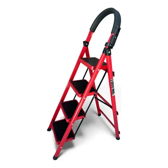 Escalera Plegable Multiproposito 4 Escalones Dyvan Tijera Rojo