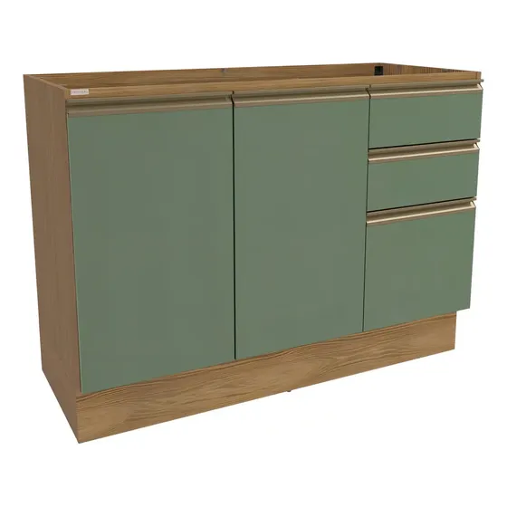 Fregadero Celeste Kappesberg, 100% MDF, color verde, 120 cm