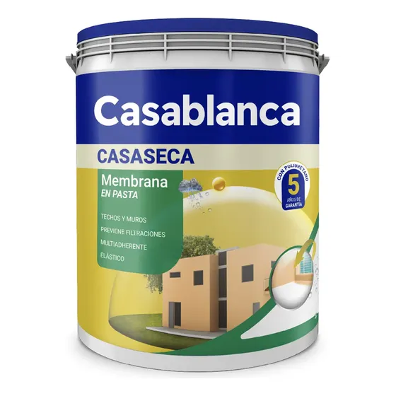 Casaseca Membrana En Pasta 20 Kg Con Poliuretano Acabado Mate Sedoso Color Blanco