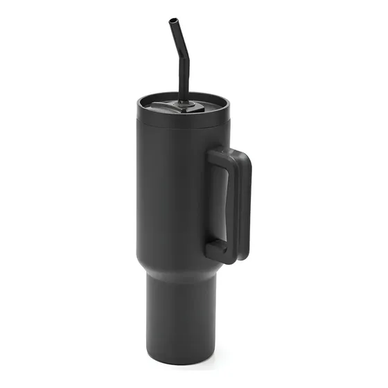Vaso Térmico Color Negro 1.2l anti derrame de acero