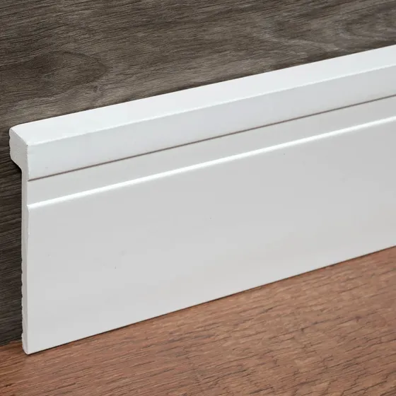 Cubre Zócalo Pvc Eps Blanco 2,50m X 12cm Piso Vinilico