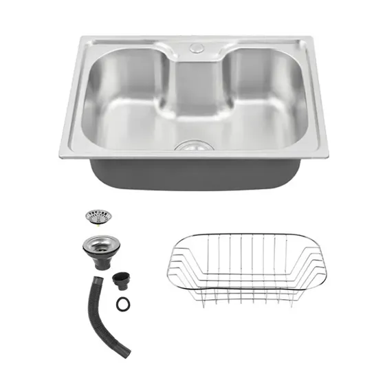 Bacha Cocina Gadnic Rieti By Gadnic Acero Inoxidable Sus 201 60x42x20 Cm Espesor 0.7 Mm Sobre Mesada Con Escurridor Compatible Griferia 34 Mm