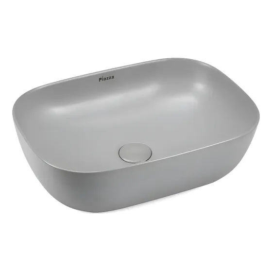 Bacha De Apoyo Porcelana Rectangular 45x32x14cm Piazza A426 Gris
