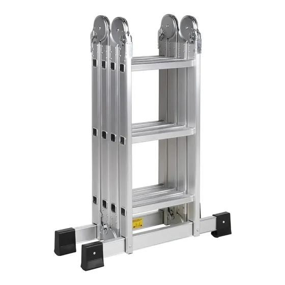 Escalera Multipropósito Reforzada 3.55 m 12 Escalones Aluminio Plegable