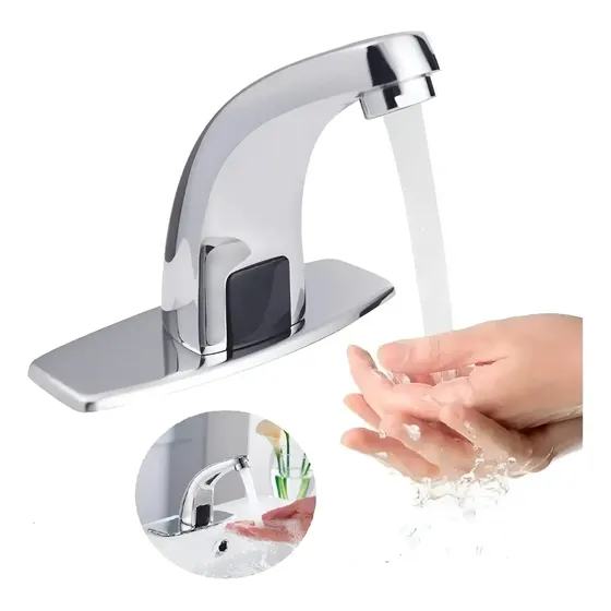 Grifería Canilla Baño Sensor Infrarrojo Lavamanos Automático Acabado Cromado