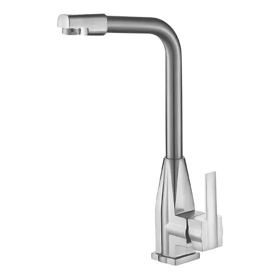 Griferia de Baño Monocomando Libercam RM-800 Canilla Mezcladora Plateado Cromado Cuello Alto