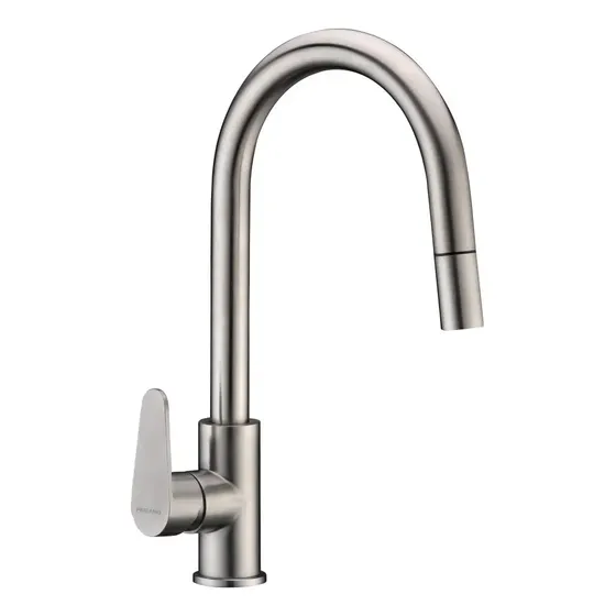 Griferia Cocina Monocomando Peirano Vigo 30-132 Con Pico Extensible Acero Inoxidable Acabado Pulido Grifo Canilla Mezcladora