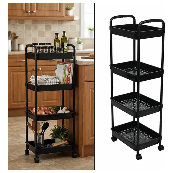 Organizador De 4 Estantes Con Ruedas Para Baño Cocina