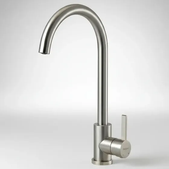Griferia de Cocina Monocomando Peirano Steel 20-205 Color Acero Inoxidable Acabado Pulido Grifo Canilla Mezcladora