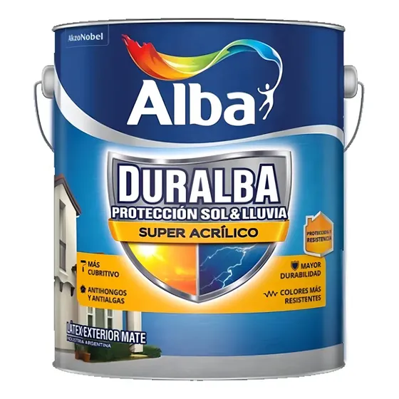 Duralba Pintura Látex Acrílico Exterior Blanco 10 Lts Alba