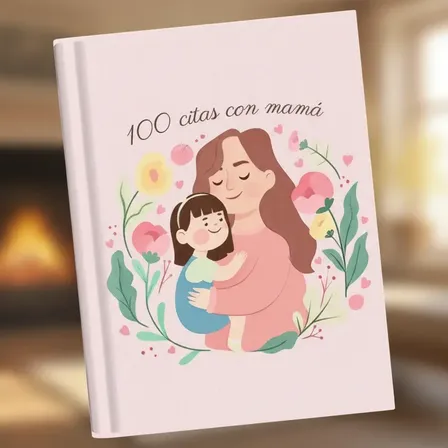 Album Imprimible 100 Citas Juntos, Con Hija/o, Mamá Papá + Rosa Claro 100 Citas Con Mamá Power Point Editable 110pag