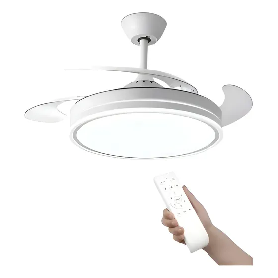 Ventilador de Techo Star Vision 54031 de 1.05m con Luz LED, Aspas Retráctiles y Control Remoto