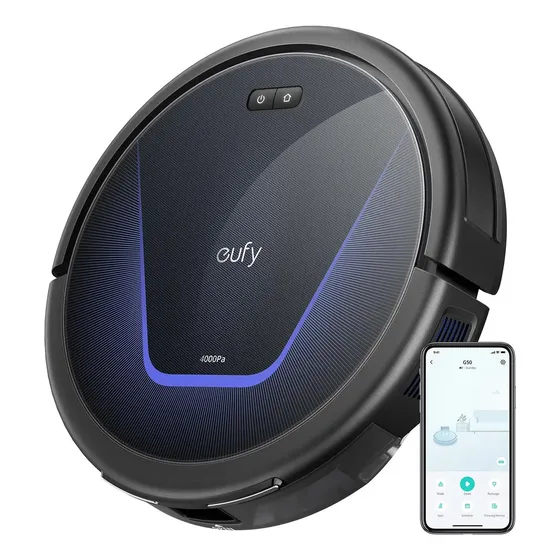 Eufy by Anker G50 Hybrid Aspiradora Robot 2 en 1, Aspira y Trapea, con Base de Carga y Recarga Automática