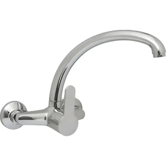 Griferia Cocina Canilla Pared Monocomando Pico Cisne Cromada