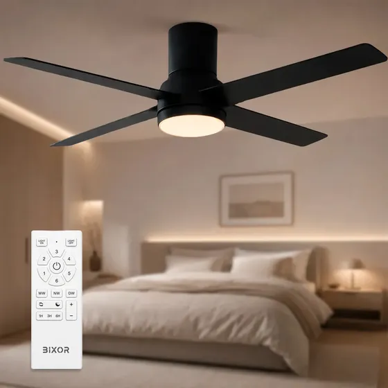 Ventilador de Techo Luminocity con Luz LED y Control Remoto Negro