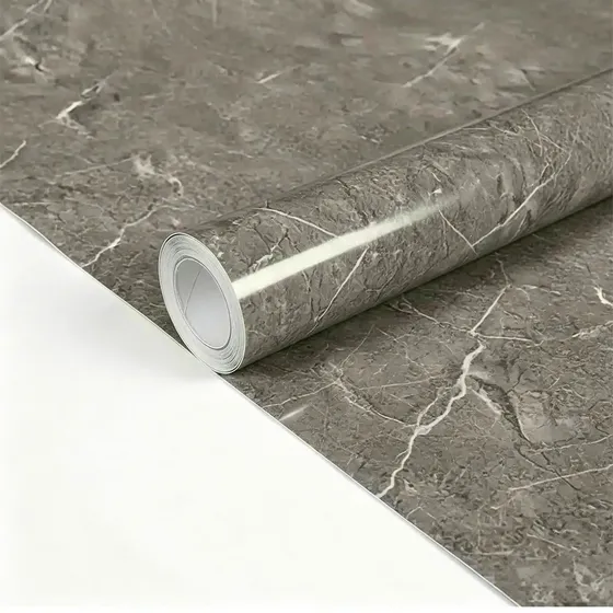 Vinilo Pvc Simil Marmol Brillante Autoadhesivo 60cm X 10mts