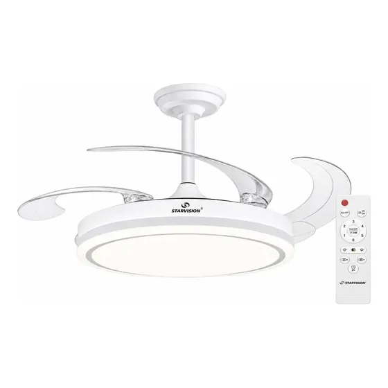 Ventilador De Techo Star Vision F1066 Con Luz Led Y Control