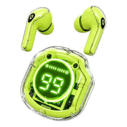 Auriculares Bluetooth Inalámbricos Display Led Bt 5.3 Usb-c Verde