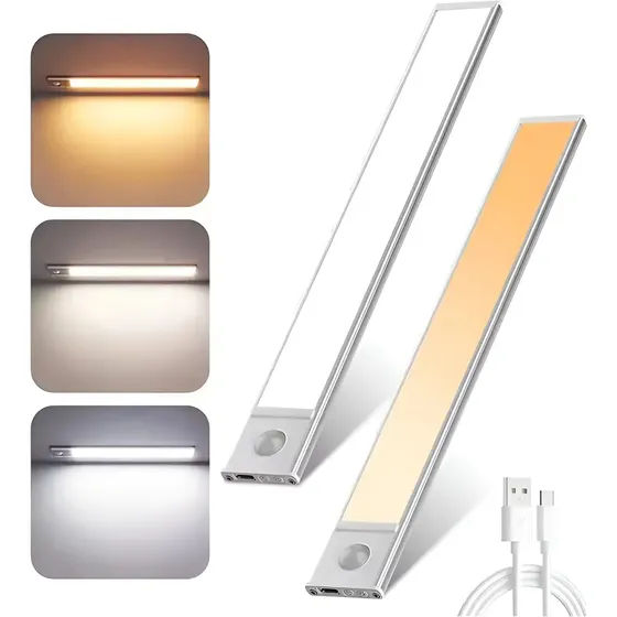 Barra De Luz 30cm Combo X 2 Aluminio Bajo Alacena Cocina Luz Calida fria neutra Veoquiero