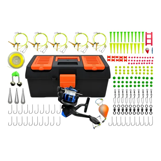 Combo Kit De Pesca Con Caja, Reel Y Accesorios Variados