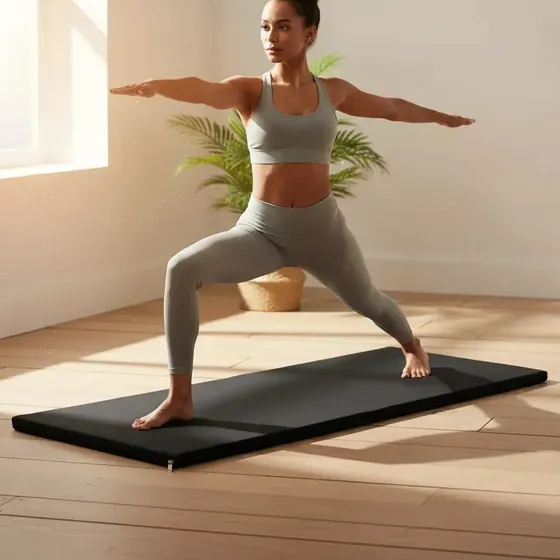 Colchoneta Gimnasia Con Cierre Entrenamiento Fitness Gym Color Negro