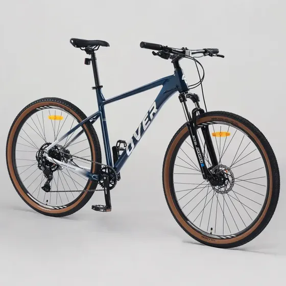 Bicicleta MTB Overtech Agressor R29 Aluminio, 1x9 Full SHIMANO CUES, Frenos Hidráulicos Shimano MT200, Suspensión Suntour XCT C/Bloqueo, Color Azul/Gris, Tamaño del cuadro M