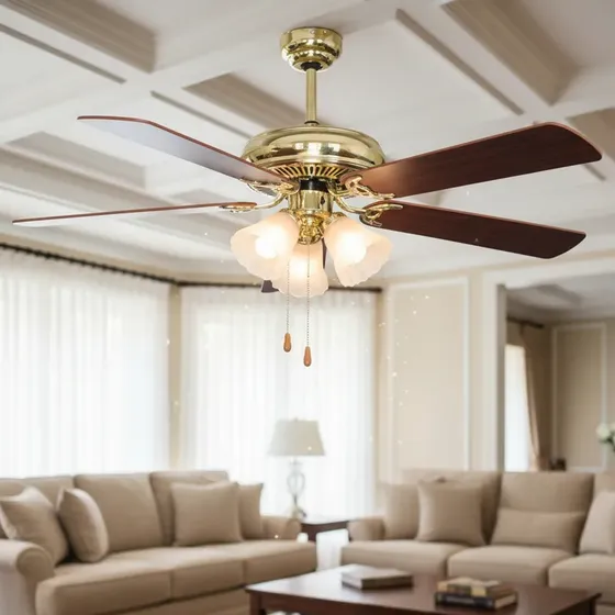 Ventilador De Techo Isg-52/5pmaor 5 Aspas 3 Luces 60w Insigna
